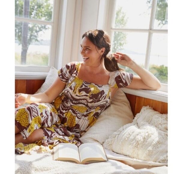 Anthropologie ruffled maxi Jaguar print M - Picture 4 of 8